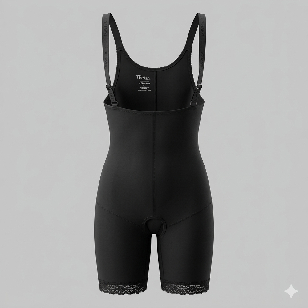 Isavela Compression Bodysuit Stage 1 Post-Surgical Shapewear Black XL